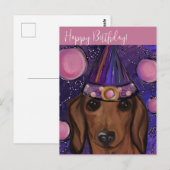 Carte Postale Dachshund rouge         (Devant / Derrière)