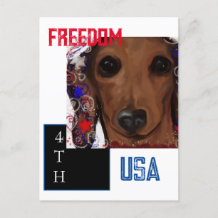 Carte Postale Dachshund Rouge
