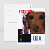 Carte Postale Dachshund Rouge (Devant / Derrière)
