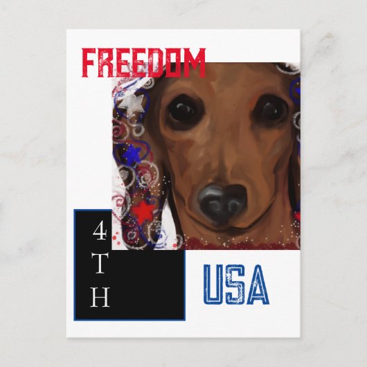 Carte Postale Dachshund Rouge (Devant)