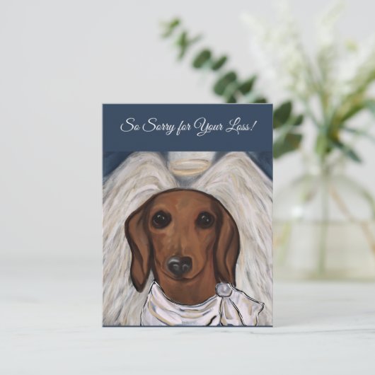 Carte Postale Dachshund rouge (Debout devant)