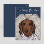 Carte Postale Dachshund rouge (Devant / Derrière)
