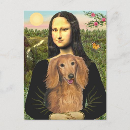 Carte Postale Dachshund (sable) - Mona Lisa (Devant)