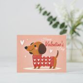 Carte Postale Dachshund Saint-Valentin (Debout devant)