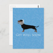 Carte Postale Dachshund S'Améliorer Bientôt Design (Devant / Derrière)