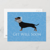 Carte Postale Dachshund S'Améliorer Bientôt Design (Devant / Derrière)