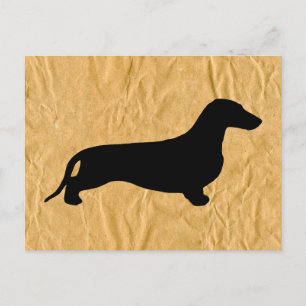 Carte Postale Dachshund silhouette noire + vos idées