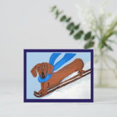 Carte Postale Dachshund Skieur (Debout devant)