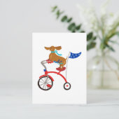 Carte Postale Dachshund Sur Vélo (Debout devant)