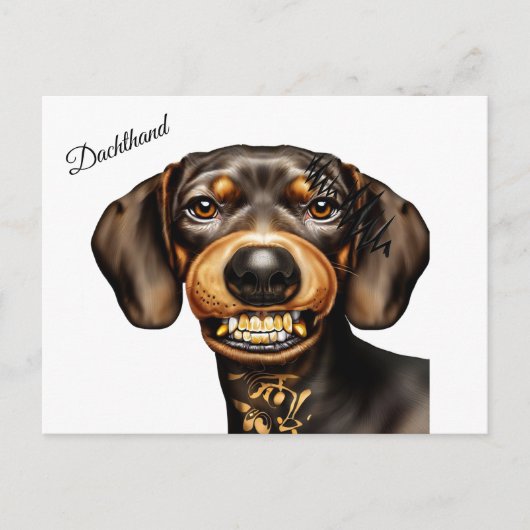 Carte Postale Dachshund Tattoo (Devant)