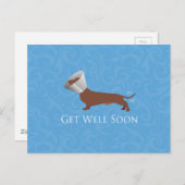 Carte Postale Dachshund - Va Bien Bientôt (Devant / Derrière)