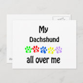 Carte Postale Dachshund Walks Design (Devant / Derrière)