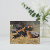 Carte Postale Dachshunds avec chiots dans l'écurie Hermine Biede (Debout devant)