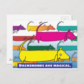Carte Postale Dachshunds magic (Devant / Derrière)