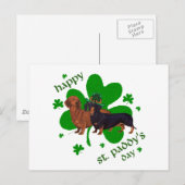 Carte Postale Dachshunds Saint-Patrick (Devant / Derrière)