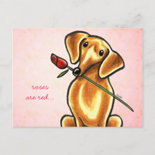 Carte Postale Dachsund Rose Sweetheart Off-Leash Art™ personnali