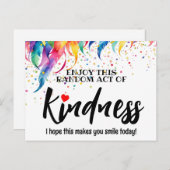 Carte postale d'acte de gentillesse aléatoire à pl (Devant / Derrière)