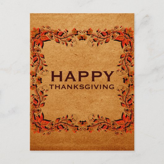 Carte postale d'action de grâce de récolte d'autom (Devant)