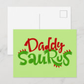 Carte Postale Daddy Saurus Dinosaur Lettres (Devant / Derrière)
