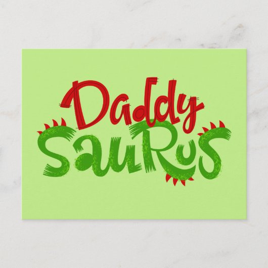 Carte Postale Daddy Saurus Dinosaur Lettres (Devant)