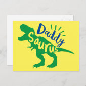 Carte Postale Daddy Saurus T-Rex Silhouette (Devant / Derrière)