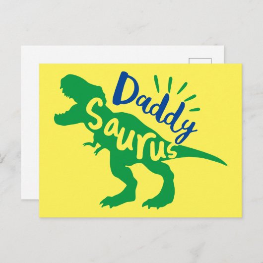 Carte Postale Daddy Saurus T-Rex Silhouette (Devant / Derrière)