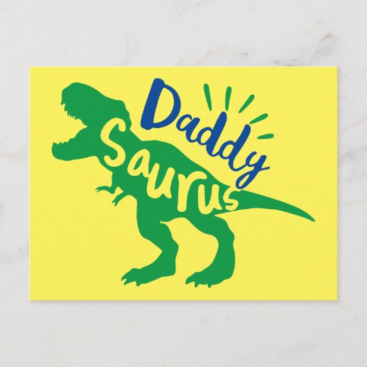 Carte Postale Daddy Saurus T-Rex Silhouette (Devant)