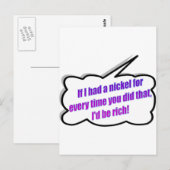 Carte Postale Dadismes, si j'avais un nickel (Devant / Derrière)