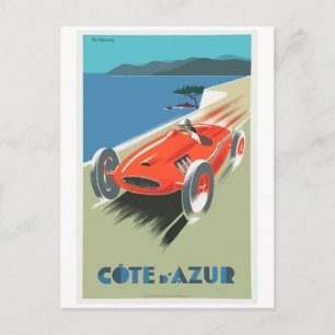 Carte postale d'affiche de voyage vintage de la Cô