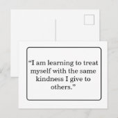 Carte postale d'affirmation d'amour de soi minimal (Devant / Derrière)