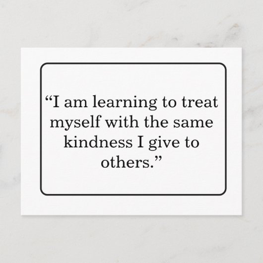 Carte postale d'affirmation d'amour de soi minimal (Devant)
