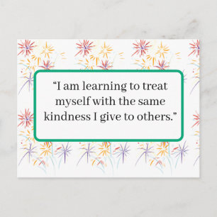 Carte postale d'affirmation d'amour de soi Posit