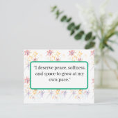 Carte postale d'affirmation d'amour de soi | Posit (Debout devant)