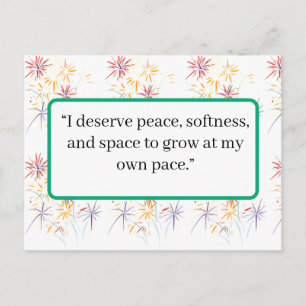 Carte postale d'affirmation d'amour de soi Posit