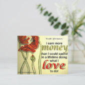 Carte postale d'affirmation d'argent (Debout devant)