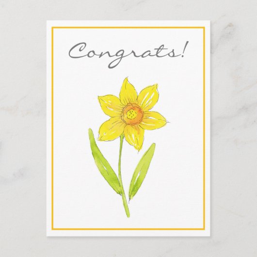 Carte Postale Daffodil Aquarelle 2 (Devant)