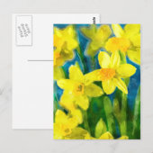Carte postale Daffodiles en aquarelle (Devant / Derrière)
