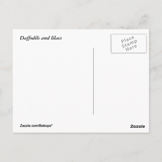 Carte Postale Daffodiles et Lilacs (Dos)