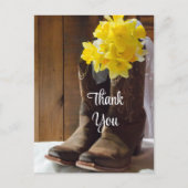 Carte Postale Daffodils Boots de cowboy Merci Mariage occidental (Devant)