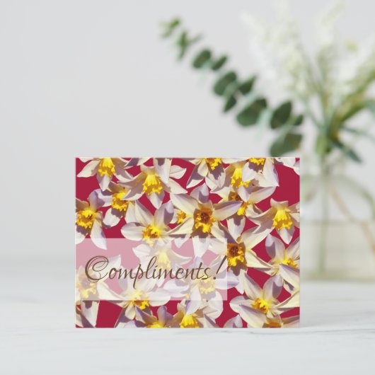 Carte Postale Daffodils floral Custom Grey Card (Debout devant)