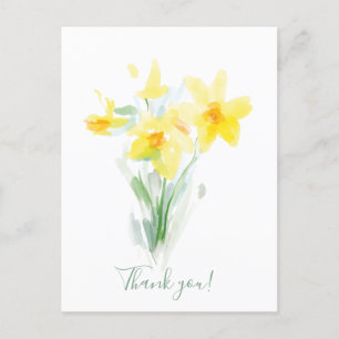 Carte Postale Daffodique jaune / Personnalisé / Merci