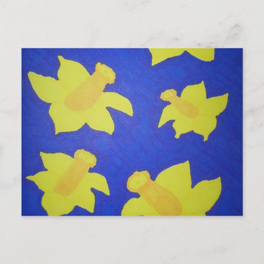 Carte Postale Daffodiques Pop Art Blue (Devant)
