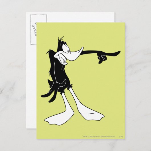 Carte Postale DAFFY DUCK™ Choqué et Pointing (Devant / Derrière)