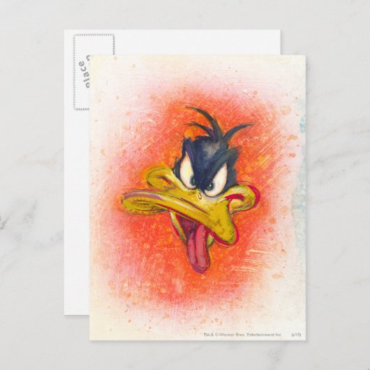 Carte Postale DAFFY DUCK™ en orange (Devant / Derrière)