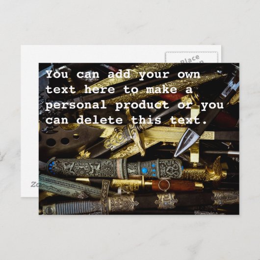 Carte Postale Dagers, Dirks et Sabres (Devant / Derrière)