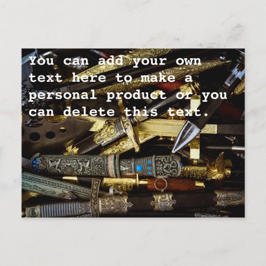 Carte Postale Dagers, Dirks et Sabres (Devant)