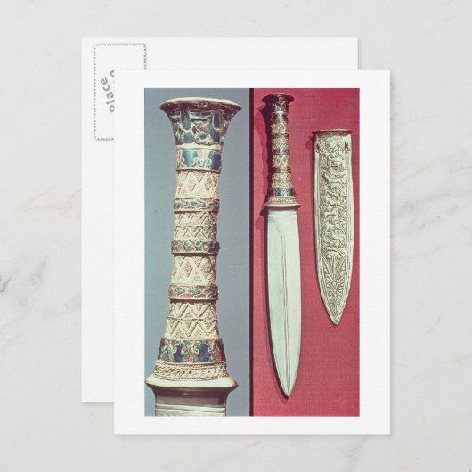 Carte Postale Dagger d'or et gaine, Tutankhamon trésor, c.13 (Devant / Derrière)