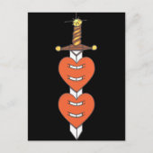 Carte Postale Dagger et Coeurs Classique Conception de tatouage  (Devant)