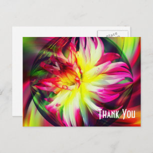 Carte postale Dahlia Abstrait Merci floral