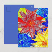Carte Postale Dahlia Bleu  (Devant / Derrière)